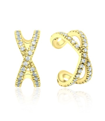 1Micron Gold Plated 10mm CZ Stone Ear Cuff EC-1150-GP